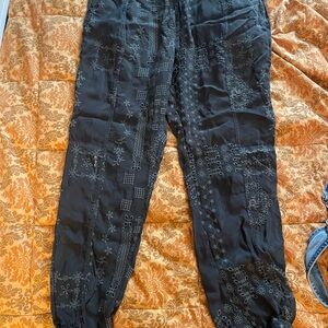 Johnny Was Graphite Embroidered Pants